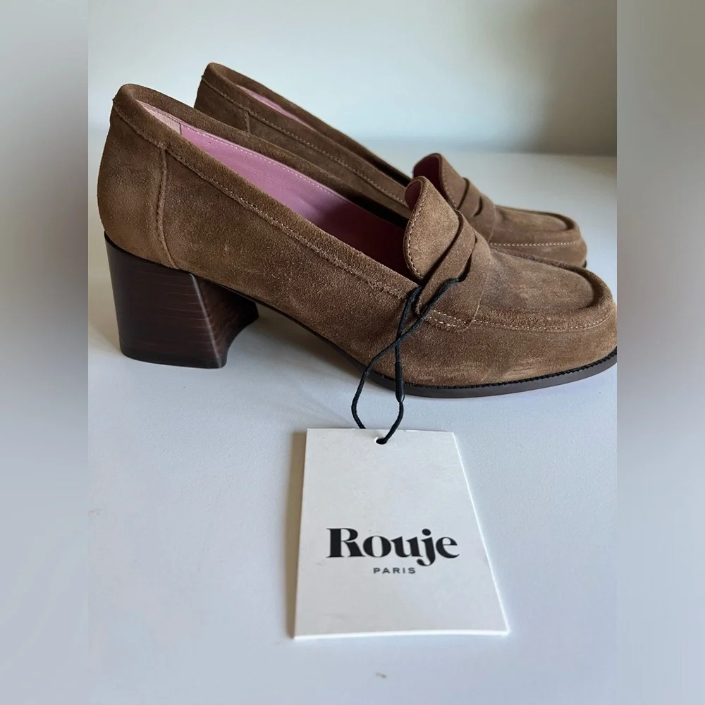 Rouje Heels Mules Tan Suede - Picture 7 of 7